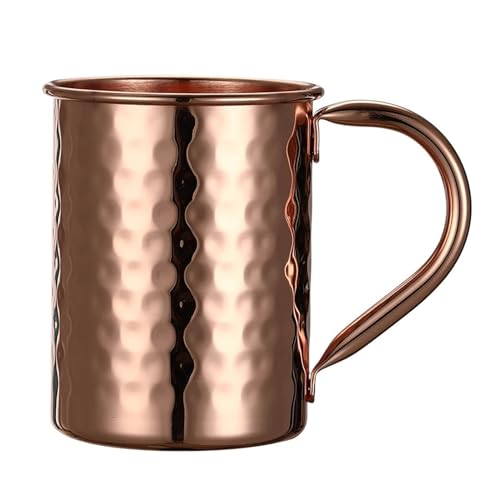 400ml 16.0oz 100% Kupfer Moskauer Schlamm Becher Dauerhafte Kupfer Bierkrüge Kaffee Becher Milchbecher Reines Kupfer Becher Trinkgeschirr(Copper Plated) von BVMKNI