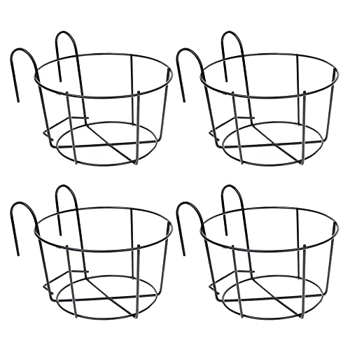 4Pcs Hängen Geländer Blumentopf Halter Anlage Eisen Racks Zaun Metall Topf Stand Montiert Balkon Körbe Kleine 4Pcs Hängen Geländer Blumentopf Halter Anlage Eisen Racks Zaun Metall Topf Stand Montiert Balkon Körbe Kleine von BVMKNI