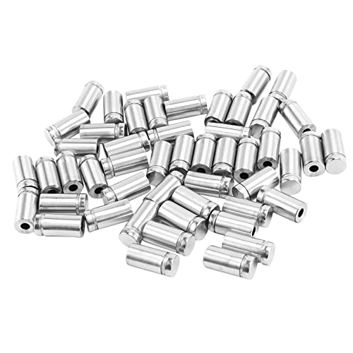 50 Packungen Abstandsschrauben for Schilder, Werbeschrauben, Edelstahl-Wandabstandshalter, Acryl-Nägel for Glaskunstwerke und Schilderdisplays (1,27 x 2,54 cm), Silber von BVMKNI