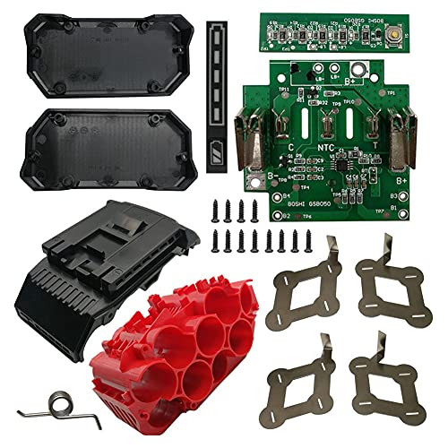 BAT618 Akku-Kunststoffgehäuse, kann mit 10 x 21700 Li-Ionen-Akkus befüllt Werden, PCB-Leiterplatte for 18 V BAT610 BAT609G, Schwarz von BVMKNI