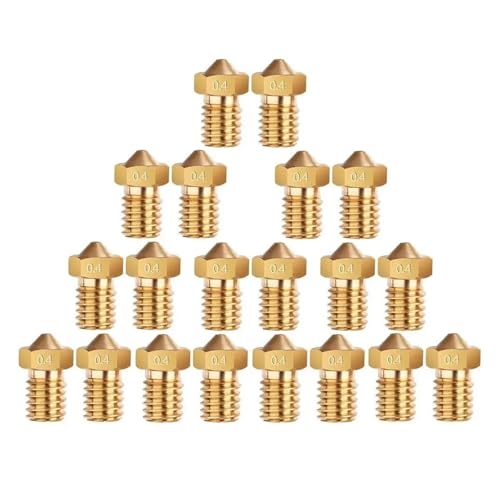 BVMKNI 10 Stück for E3D-Düsen M6 0,4 mm Messingdüsen-Extruder-Druckkopf for 1,75 mm Filament for E3D V5-V6 3D-Druckerteile (10 Stück 0,2 mm) (10 Stück 0,3 mm) von BVMKNI
