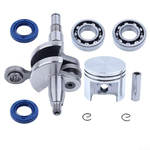 BVMKNI 37 mm for Kurbelwellen-Kolbenbolzen-Set for MS170 017 Kettensäge, kompatibel mit Teil 1130 030, inklusive Lager, Ringe, Sicherungsringe, Öldichtungen von BVMKNI