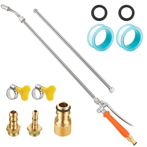 BVMKNI 44 Zoll Sprühstange mit Messing-Widerhakenanschluss, ausziehbarer Stab aus Edelstahl, einstellbare Düse, eingebautes Absperrventil for die Gartenreinigung BVMKNI 44 Zoll Sprühstange mit Messing-Widerhakenanschluss, ausziehbarer Stab aus Edelstahl, einstellbare Düse, eingebautes Absperrventil for die Gartenreinigung von BVMKNI