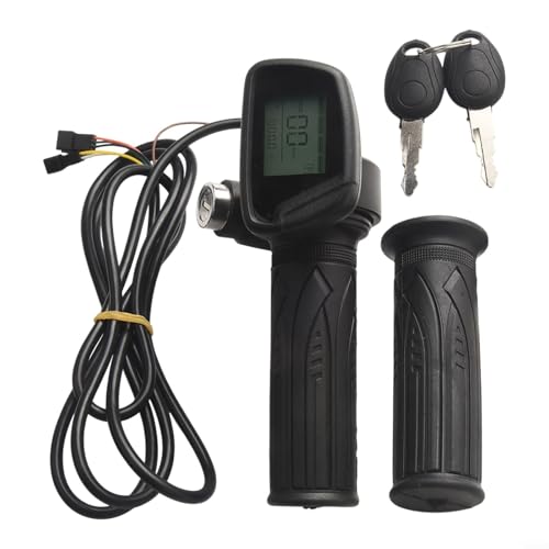 BVMKNI 48-V-LCD-Display for Elektrofahrräder, digitaler Farbbildschirm, Hall-Gasgriff mit Batteriestands-Geschwindigkeitsspannungsanzeige for Elektroroller (Schlüsselstart 48 V)(Key Start 48V) von BVMKNI