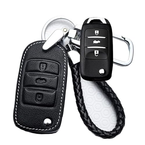 BVMKNI Autoschlüsseletui, Leder, Autoschlüsseletui, komplett, Changan CS75, CS55 Plus, CS85 Coupé, CS95, EADO, CS35, RAETON, CS15, V3, V5, V7, Autoschlüssel (Farbe: A-Pink) (D-Schwarz) von BVMKNI