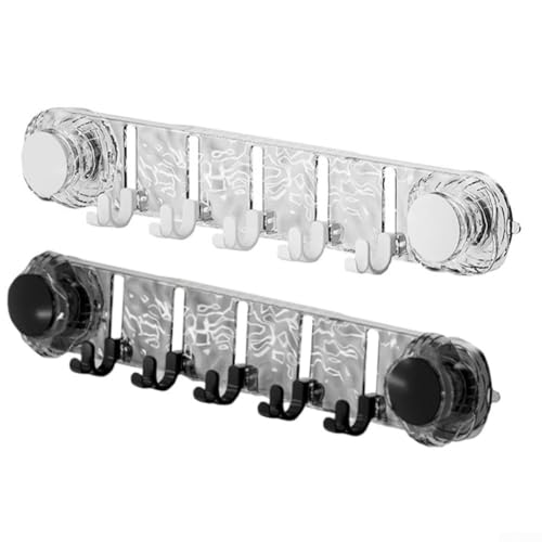 BVMKNI Duschhaken mit 10 Haken, gewellter Wandhaken, spart Platz im Badezimmer, Handtuchhalter for die Wand mit kostenlosem Loch, Saugnapfhaken (Mix)(Mix) von BVMKNI