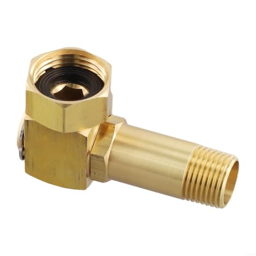 BVMKNI Ersatzteil for drehbaren Winkelverbinder for Gartenschlauchtrommel aus Messing, 3/4 Zoll GHT-Innengewinde auf 1/2 Zoll Außengewinde, for Bewässerungssysteme im Freien von BVMKNI