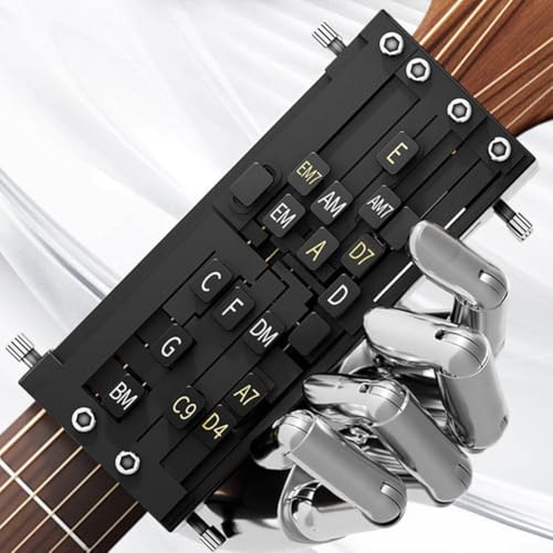 BVMKNI Gitarrenakkord-Booster, Gitarrenakkord-Lehrer, Gitarrenlernwerkzeug, Gitarrenassistent, praktisches Lehrwerkzeug, Gitarrenlernwerkzeug-Zubehör for Anfänger (schwarz) von BVMKNI
