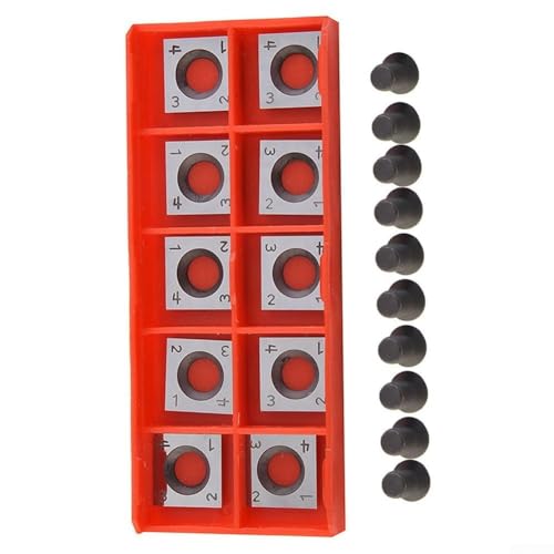 BVMKNI Hartmetall-Einsatzfräser, quadratische Hobelklingen, 14 x 14 x 2 mm, vierschneidiges, umkehrbares Drehwerkzeug for die Holzbearbeitung mit M6-Schrauben for Spiralkopf von BVMKNI