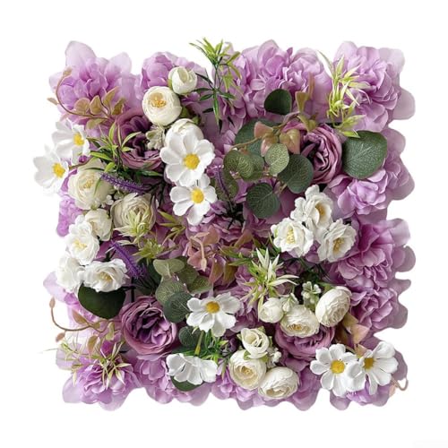 BVMKNI Künstliche Blumen-Wandpaneele, Hochzeitshintergrund-Dekorationen, Frühlingsgarten-Stil, Fotografie-Hintergrund for Party-Events, Heim-Wanddekoration, 30 x 30 x 5 cm (E)(A) von BVMKNI