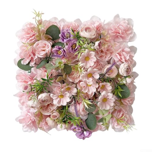 BVMKNI Künstliche Blumen-Wandpaneele, Hochzeitshintergrund-Dekorationen, Frühlingsgarten-Stil, Fotografie-Hintergrund for Party-Events, Heim-Wanddekoration, 30 x 30 x 5 cm (E)(B) von BVMKNI