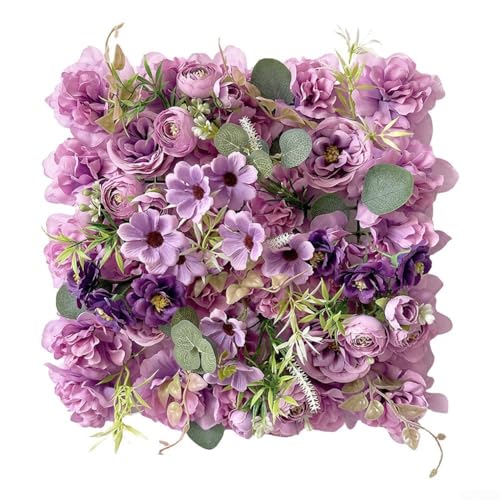 BVMKNI Künstliche Blumen-Wandpaneele, Hochzeitshintergrund-Dekorationen, Frühlingsgarten-Stil, Fotografie-Hintergrund for Party-Events, Heim-Wanddekoration, 30 x 30 x 5 cm (E)(D) von BVMKNI
