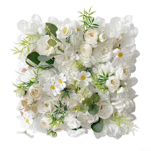 BVMKNI Künstliche Blumen-Wandpaneele, Hochzeitshintergrund-Dekorationen, Frühlingsgarten-Stil, Fotografie-Hintergrund for Party-Events, Heim-Wanddekoration, 30 x 30 x 5 cm (E)(E) von BVMKNI