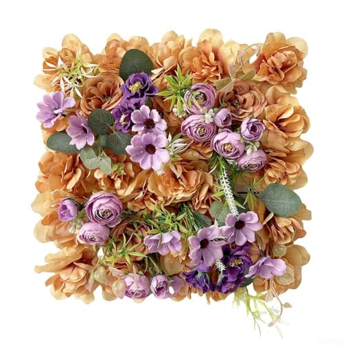 BVMKNI Künstliche Blumen-Wandpaneele, Hochzeitshintergrund-Dekorationen, Frühlingsgarten-Stil, Fotografie-Hintergrund for Party-Events, Heim-Wanddekoration, 30 x 30 x 5 cm (E)(F) von BVMKNI