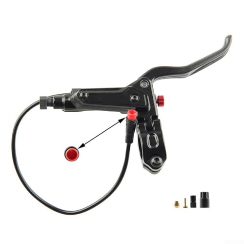 BVMKNI Professioneller hydraulischer Bremshebelsatz for Elektrofahrräder, E-Bikes und Roller mit Ausschaltkabel, wasserdichtem 2-poligen Stecker, 22 mm Lenkerhalterung (Links)(Right) von BVMKNI
