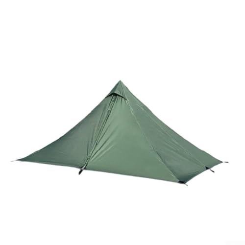 BVMKNI Ultraleichtes einlagiges Pyramidenzelt, wasserdichter Campingunterstand mit Aufbewahrungstasche, Bodennägeln, Windseilen for Rucksackreisen, Wandern im Freien(Grass Green) von BVMKNI