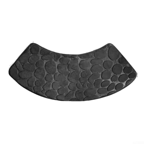 BVMKNI ZWDZ Gebogene Badematte, rutschfest, saugfähig, waschbar, blau, Polyester, rechteckig, 30x100cm(Black) von BVMKNI