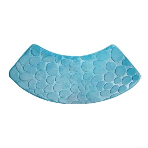 BVMKNI ZWDZ Gebogene Badematte, rutschfest, saugfähig, waschbar, blau, Polyester, rechteckig, 30x100cm(Blue) von BVMKNI