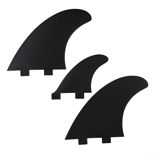 BVMKNI for FCS2-Kielflossen, Surfbrett-Doppelflossen-Set mit Fiberglaskern, Dual-Tabs, Hochleistungs-ABS-Material, schwarzes Surfzubehör for FSC1-System, 138–150 mm Länge (Typ 3)(FCS1 Generation) von BVMKNI