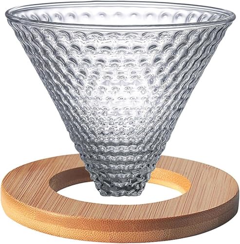 Eleganter Glas-Kaffee-Dripper für reichhaltige Getränke zu Hause oder Café. Optionales Dripper(Dripper and Base) von BVMKNI