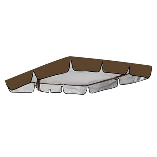 Ersatzbezug for Terrassenschaukel, 164 x 114 cm, wasserdichtes Oxford-Gewebe, Sonnenschutz for Gartenschaukeln, for 2–3-Sitzer, Schwarz, Beige ()(Brown) von BVMKNI