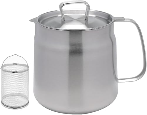 Fettbehälter zum Braten mit Sieb und Deckel 1,5 l mit Korb(1.5L with basket) von BVMKNI