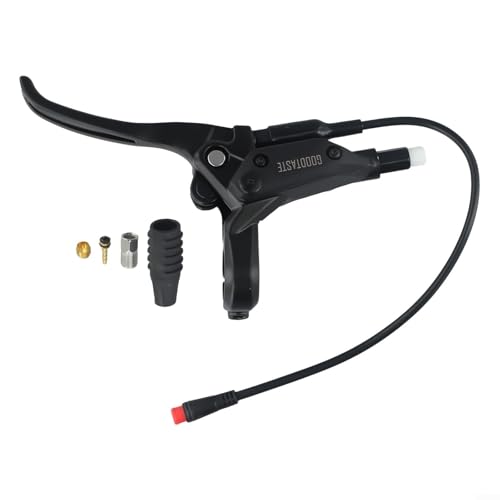 Für Goodtaste GT03 Elektrofahrrad-Bremshebel-Set, Aluminiumlegierung, Mountainbike-Bremsgriff mit Abschaltfunktion, wasserdichter 2-poliger Stecker, 350 cm Kabel (ein Paar 2-polig) (links 2-polig) von BVMKNI
