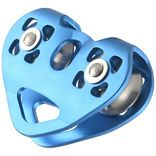 Herzförmiges Klettern mit Doppelrolle, Stahlseil, 13 mm, Klettergerät, Hochgeschwindigkeits-Zipline-Trolley, 24 kN, Blau Herzförmiges Klettern mit Doppelrolle, Stahlseil, 13 mm, Klettergerät, Hochgeschwindigkeits-Zipline-Trolley, 24 kN, Blau von BVMKNI