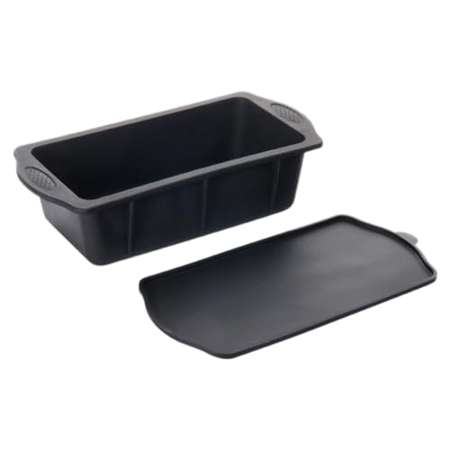 Schwarze Eiswürfelform aus Silikon for Eisbäder + Deckel, wiederverwendbare Eiswürfelform for bis zu 1,8 kg, extra große Eiswürfelboxform von BVMKNI