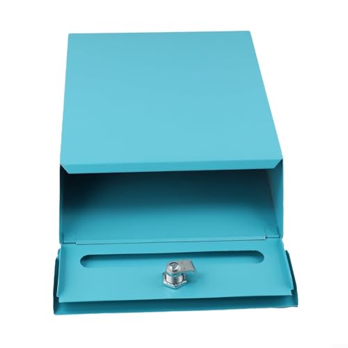 Vintage-Briefkasten zur Wandmontage mit Schlossschlüsseln, Briefkasten aus Metall, dekorative Postaufbewahrung for Zuhause, Büro und Garten (blau)(Blue) von BVMKNI