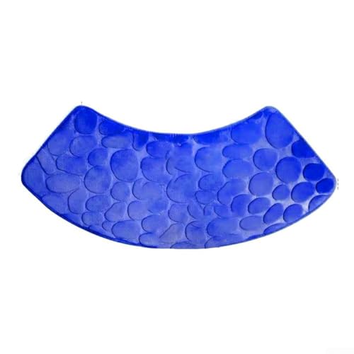 ZWDZ Gebogene Badematte, rutschfest, saugfähig, waschbar, blau, Polyester, rechteckig, 30x100cm(Royal Blue) von BVMKNI
