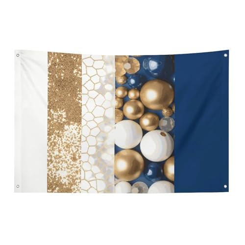 Saisonale Gartenflaggen Frühlingshausdekoration Gold Blau Weiß Doppelseitige Hofflaggen für Outdoor Festival Dekoration Saisonale Gartenflaggen Frühlingshausdekoration Gold Blau Weiß Doppelseitige Hofflaggen für Outdoor Festival Dekoration von BVNMT