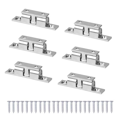 Türschnapper 6 Stück Silbrig Messing Doppelkugelschnäpper Kugelschnäpper Möbelschnäpper Verstellbaren Schnapper Für Holz Schranktüren, Innentüren, Schuhschrank, Bodenluke von BVSRCP