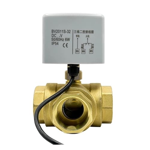 1-1/2" Dreiwege-Elektrokugelhahn 220 V 12 V 24 V 3-Draht 2 Steuerung T/L-Typ Messingkugelhahn(T TYPE-AC24V) von BVTUCMDY