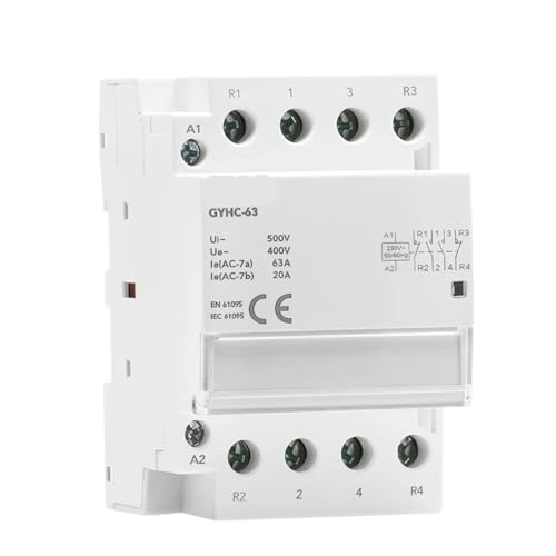 4P 40A 63A 4NO Oder 2NC2NO 220V/230V 50/60HZ Din Schiene Haushalt AC Modulare Schütz 4NC 3NO1NC 1Pcs(4P 63A 4NO 220V) von BVTUCMDY