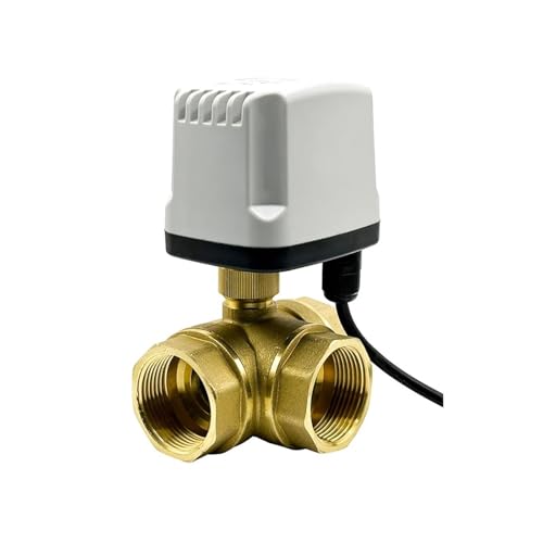 BVTUCMDY 1/2" 3/4" 1" 1-1/4" 1-1/2" 3-Wege-IP65-wasserdichter motorisierter Kugelhahn 3-Draht 2-Steuerung T/L-Typ Messing-Elektrokugelhahn(L Type-220v) von BVTUCMDY