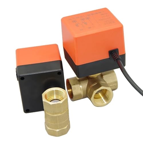 BVTUCMDY AC 220 V DC 12 V 24 V Messing Elektrisches Gewinde-Kugelventil 2-Wege-3-Draht-Magnetwasserventil mit Stellantrieb DN15/20/25/32/40/50(Dn50,220V-2 Way) von BVTUCMDY