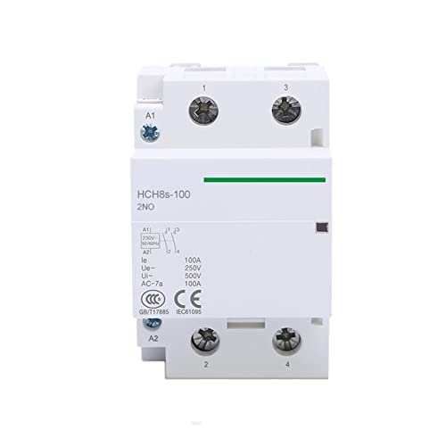 HCH8s-100 Modularschütz 2P 100A 2NO oder 4NO 24V 110V 220V Automatischer Haushaltsschütz Din-Schienentyp 1St(2P 100A 1NO1NC DC24V) von BVTUCMDY