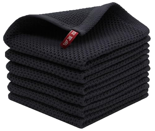BW&HM Barista Tuch 6 Stück Spültücher Putzlappen Baumwolle Spüllappen Kaffeemaschine Tuch 33 X 33 cm Schwarz von BW&HM