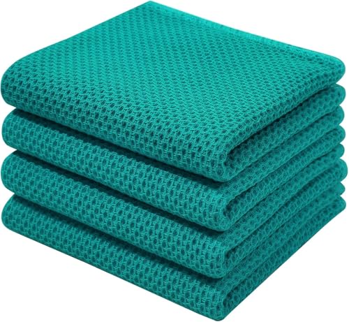 BW&HM Geschirrtücher Baumwolle Geschirrhandtücher Küchentücher Küchenhandtücher 4er Set 33x74 cm Blaugrün von BW&HM