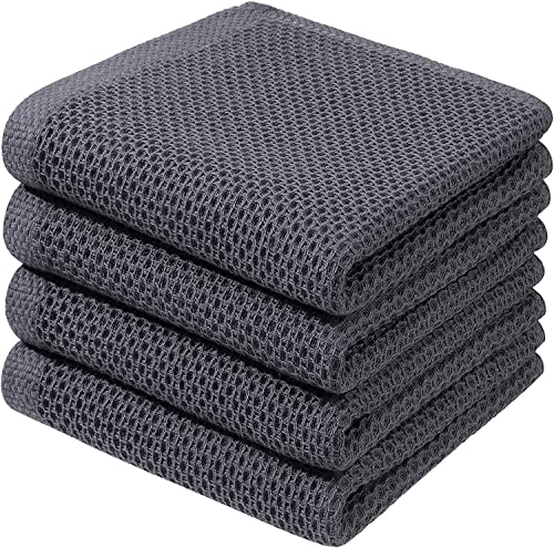 BW&HM Geschirrtücher Baumwolle Geschirrhandtücher Küchentücher Küchenhandtücher Spültücher 4er Set 33x74 cm Grau von BW&HM