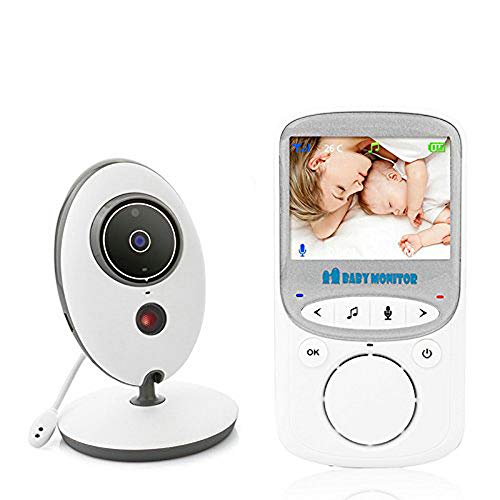 BW Video-Babyphone Babyphone mit Zwei-Wege-Audio, 2,4-Zoll-Display, Raumtemperaturmonitor, Nachtsicht, 70-Grad-Objektiv von BW