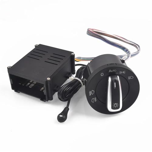 BWBVHRHZY Auto Chrom Lichtschalter Lampe Sensor Licht Fit for VW Polo 9N 9N3 Passat B5.5 Transpoter Sharan 1C0941531 /3BD+ AUTO Scheinwerfer von BWBVHRHZY