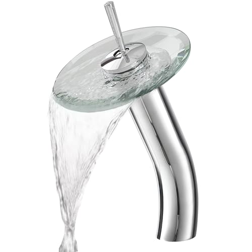 BWE Gefäß Waschbecken Wasserfall Badezimmer Wasserhahn Glas Hoher Körper Einzelgriff Massives Messing Waschbecken Toilettengefäß Waschtisch Wasserhahn Poliertes Chrom BWE Gefäß Waschbecken Wasserfall Badezimmer Wasserhahn Glas Hoher Körper Einzelgriff Massives Messing Waschbecken Toilettengefäß Waschtisch Wasserhahn Poliertes Chrom von BWE