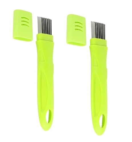 Grüner Scallion Cutter Shred Messer, Edelstahl Gemüse Zwiebeln Scallion Slicer Shredder, Zwiebelschneider Slicer für Küche Schneiden Knoblauch Salat Nudeln Meeresalgen Garnieren, Zerkleinerer und von BWESOO