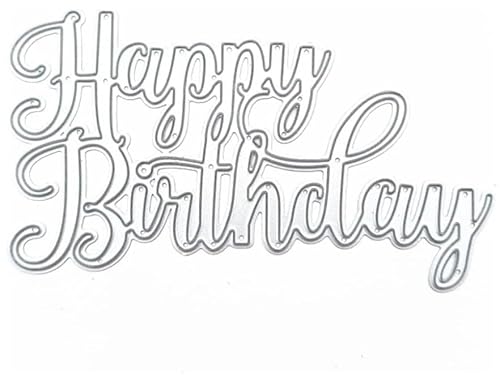 Happy Birthday Stanzschablonen für Kartenherstellung, Scrapbooking, Happy Birthday Metall-Stanzformen, Herzlichen Glückwunsch, Prägeschablonen für DIY, Scrapbooking, Dekoration, Hochzeit, Segenskarte von BWESOO