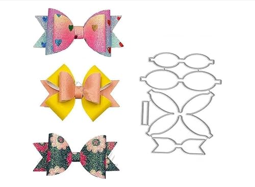 Set mit 3 Metall-Stanzformen für die Kartenherstellung, Weihnachtsschleife, Haarschleife, Stanzschablonen für DIY, Scrapbooking, Prägepapier, Leder, Kartenherstellung, Zubehör, Scrapbooking von BWESOO