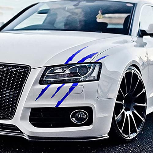 2 Stück Monster Klaue Auto Sticker Augenbrauen Scheinwerfer Aufkleber Wasserfeste Vinyl Autoaufkleber Dekoration ästhetischer Sticker(Blau) von BWGHBH