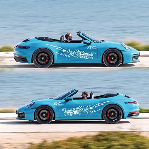 Autoaufkleber Drachen Aufklber für das ganze Auto, um Autos zu modifizieren und Kratzer abzudecken (Weiß) von BWGHBH