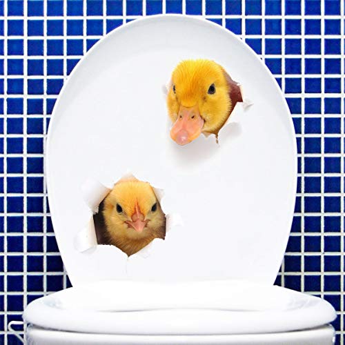 BWGHBH WC Deckel Toilettensitz Toilettendeckel Aufkleber Sticker Badezimmer Klo Toilette Wandtattoo (Kleine Ente) von BWGHBH